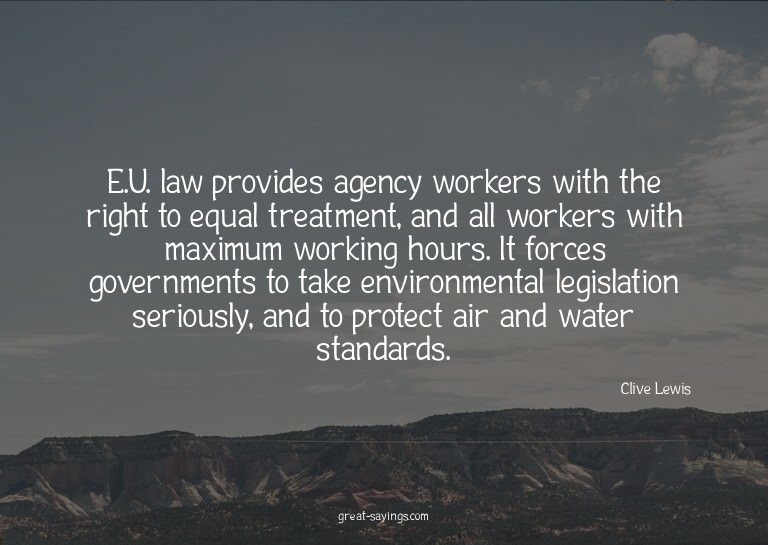 E.U. law provides agency workers with the right to equa