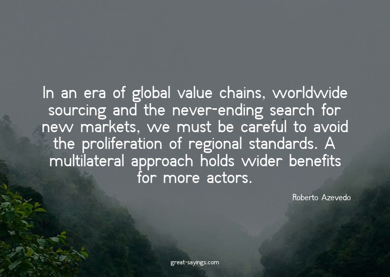 In an era of global value chains, worldwide sourcing an