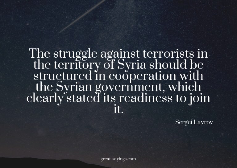 The struggle against terrorists in the territory of Syr