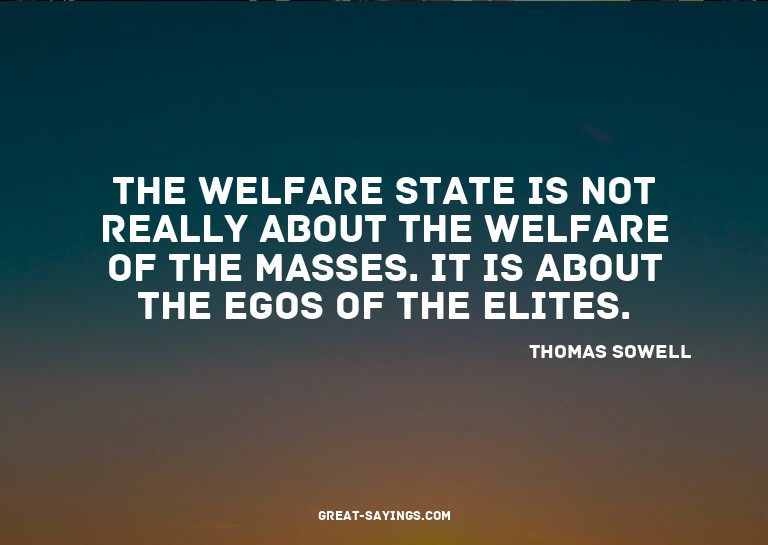 The welfare state is not really about the welfare of th