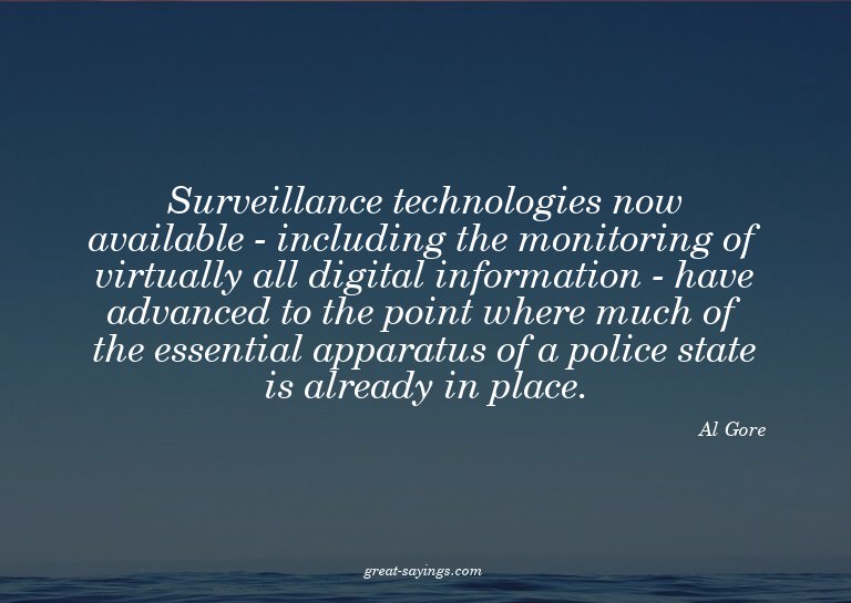 Surveillance technologies now available - including the