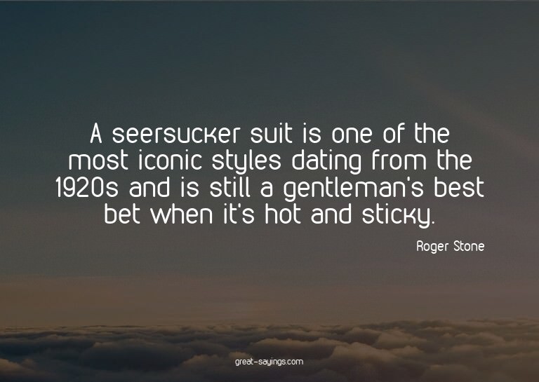 A seersucker suit is one of the most iconic styles dati