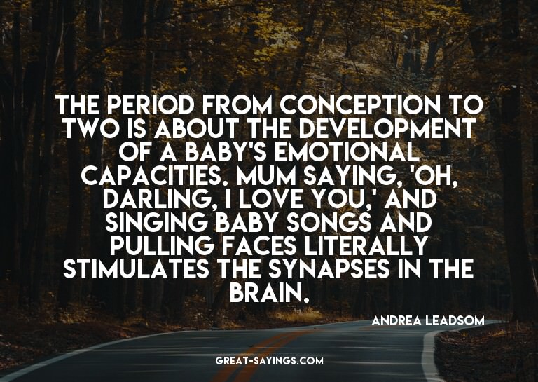 The period from conception to two is about the developm