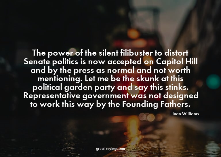 The power of the silent filibuster to distort Senate po