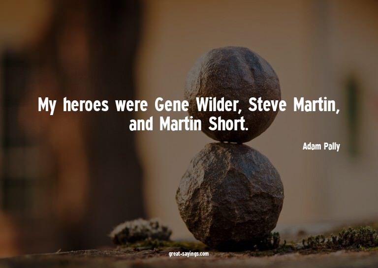My heroes were Gene Wilder, Steve Martin, and Martin Sh