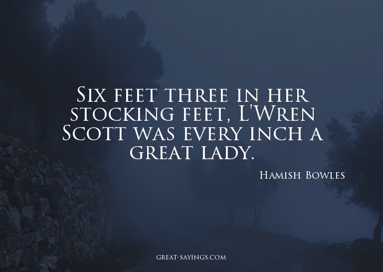 Six feet three in her stocking feet, L'Wren Scott was e