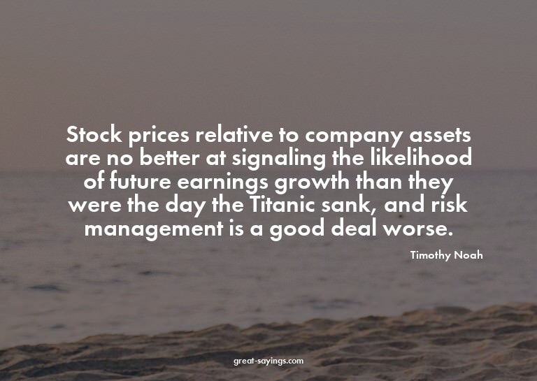 Stock prices relative to company assets are no better a