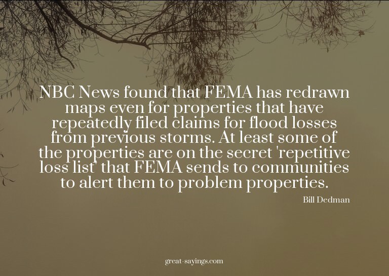 NBC News found that FEMA has redrawn maps even for prop