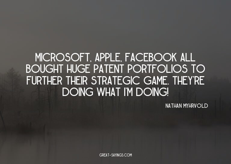 Microsoft, Apple, Facebook all bought huge patent portf