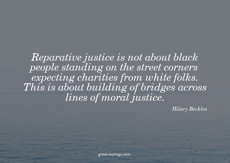 Reparative justice is not about black people standing o