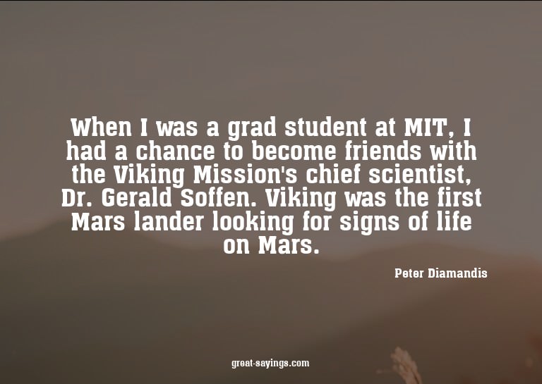 When I was a grad student at MIT, I had a chance to bec