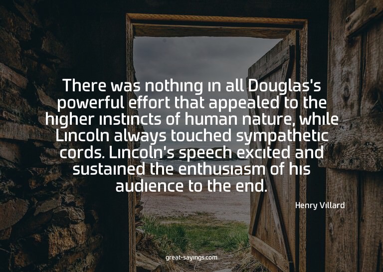 There was nothing in all Douglas's powerful effort that
