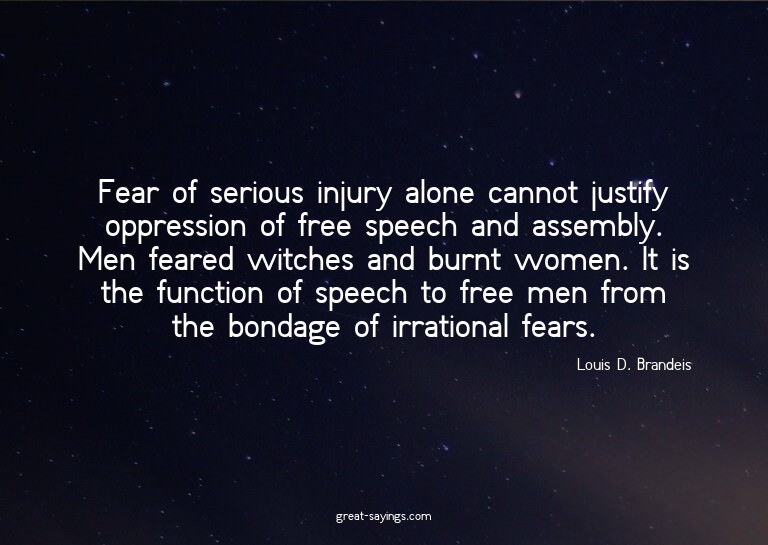 Fear of serious injury alone cannot justify oppression