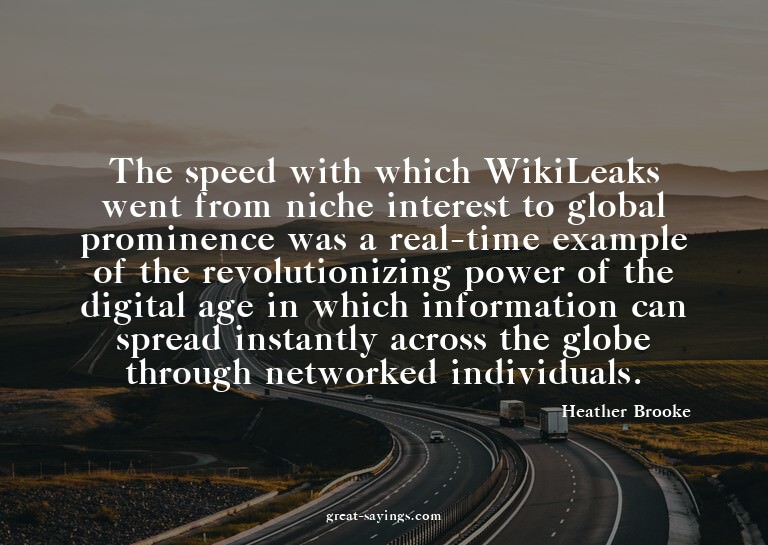 The speed with which WikiLeaks went from niche interest