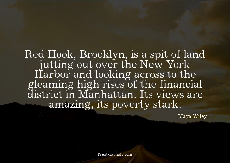Red Hook, Brooklyn, is a spit of land jutting out over