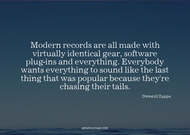 Modern records are all made with virtually identical ge