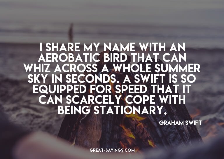 I share my name with an aerobatic bird that can whiz ac