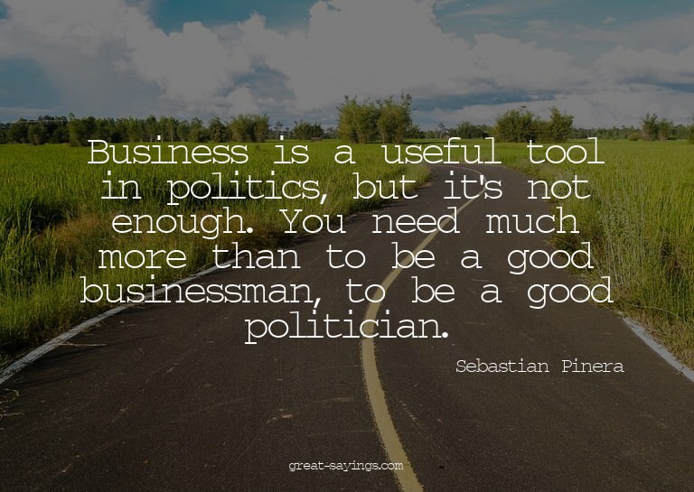 Business is a useful tool in politics, but it's not eno