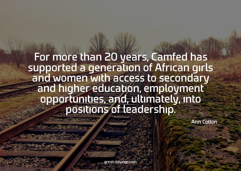 For more than 20 years, Camfed has supported a generati