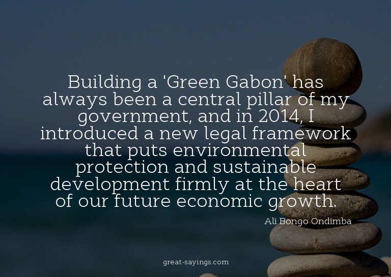 Building a 'Green Gabon' has always been a central pill