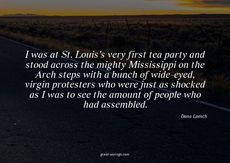 I was at St. Louis's very first tea party and stood acr