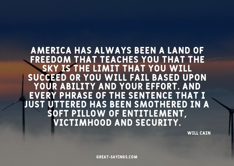 America has always been a land of freedom that teaches