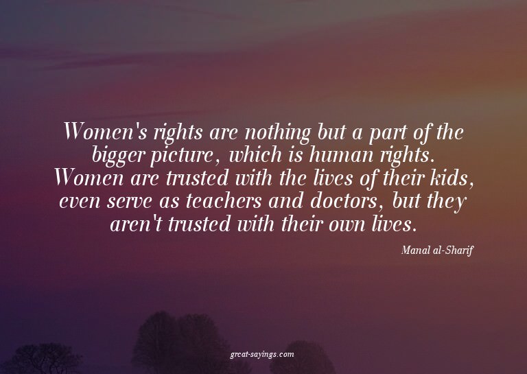 Women's rights are nothing but a part of the bigger pic