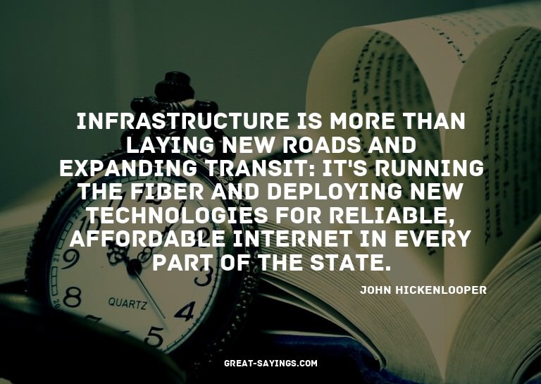 Infrastructure is more than laying new roads and expand