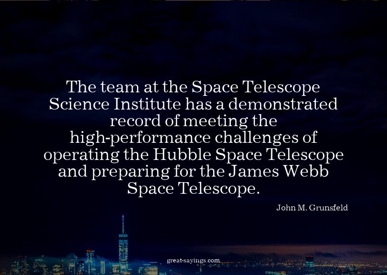 The team at the Space Telescope Science Institute has a