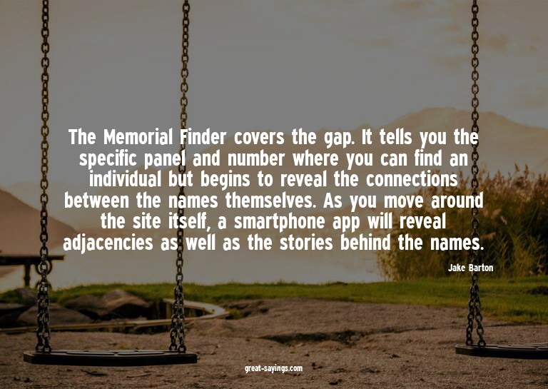 The Memorial Finder covers the gap. It tells you the sp