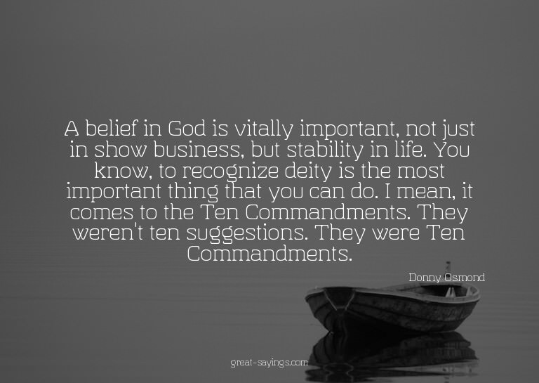 A belief in God is vitally important, not just in show