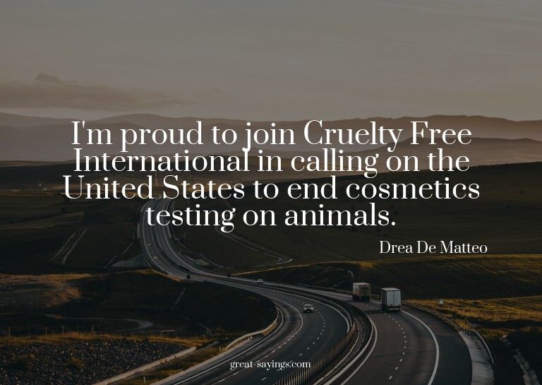 I'm proud to join Cruelty Free International in calling