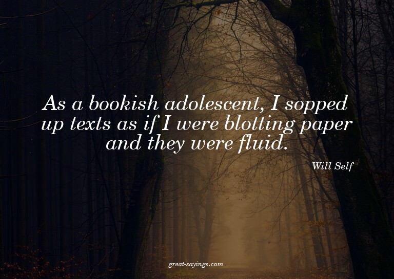 As a bookish adolescent, I sopped up texts as if I were
