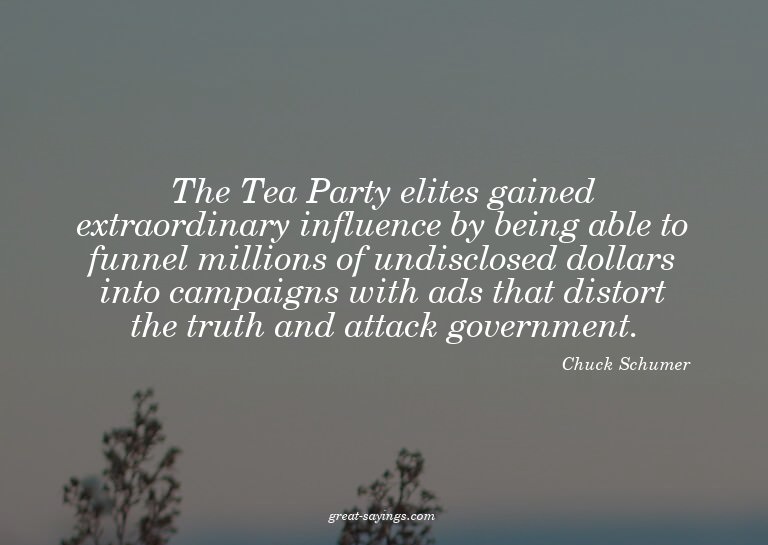 The Tea Party elites gained extraordinary influence by