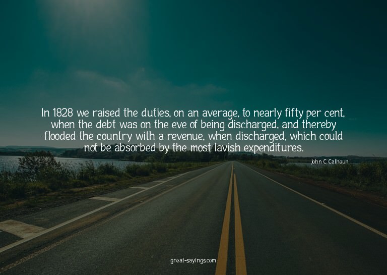 In 1828 we raised the duties, on an average, to nearly