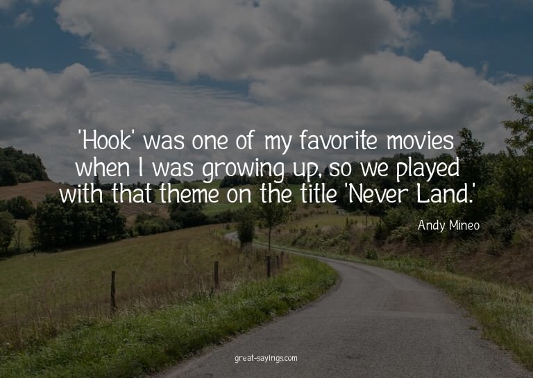 'Hook' was one of my favorite movies when I was growing