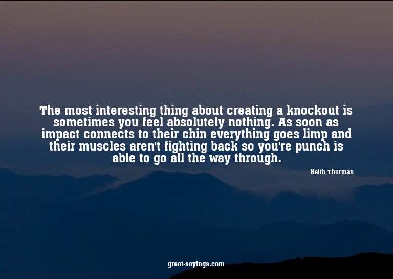 The most interesting thing about creating a knockout is