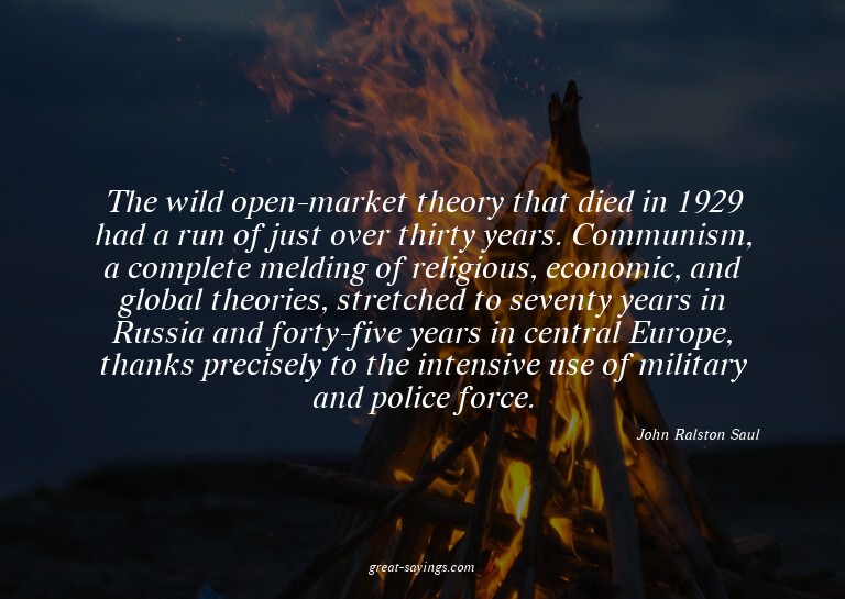 The wild open-market theory that died in 1929 had a run