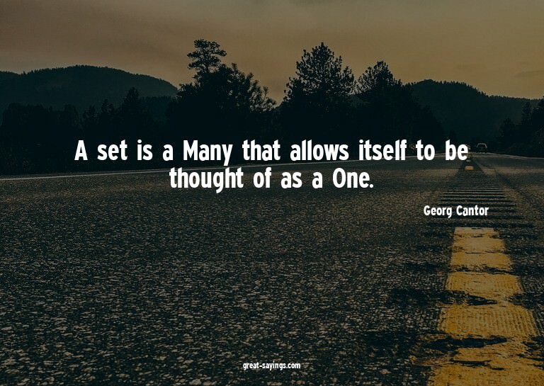 A set is a Many that allows itself to be thought of as