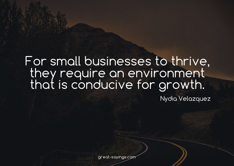 For small businesses to thrive, they require an environ