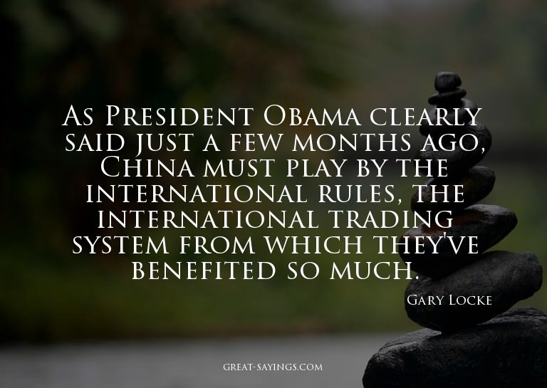 As President Obama clearly said just a few months ago,