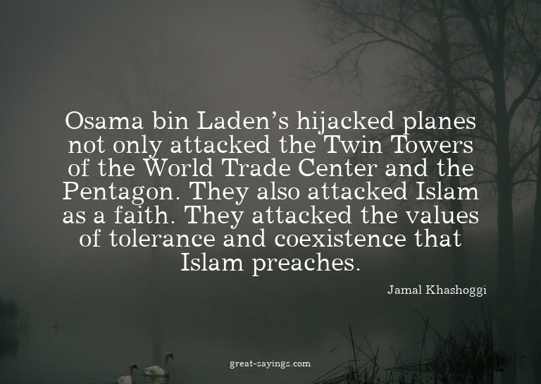 Osama bin Laden's hijacked planes not only attacked the
