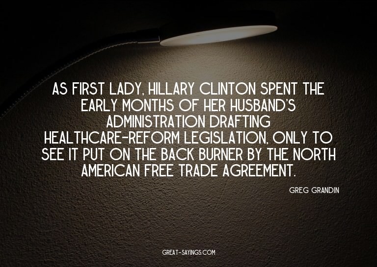 As first lady, Hillary Clinton spent the early months o