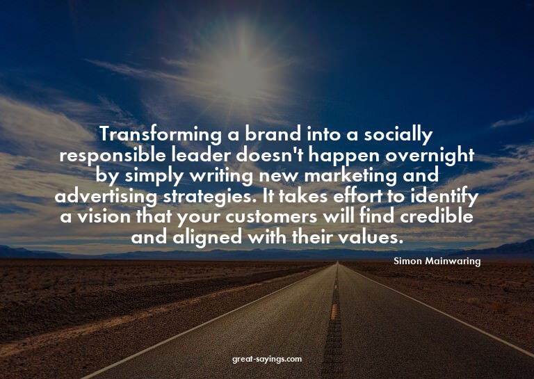 Transforming a brand into a socially responsible leader
