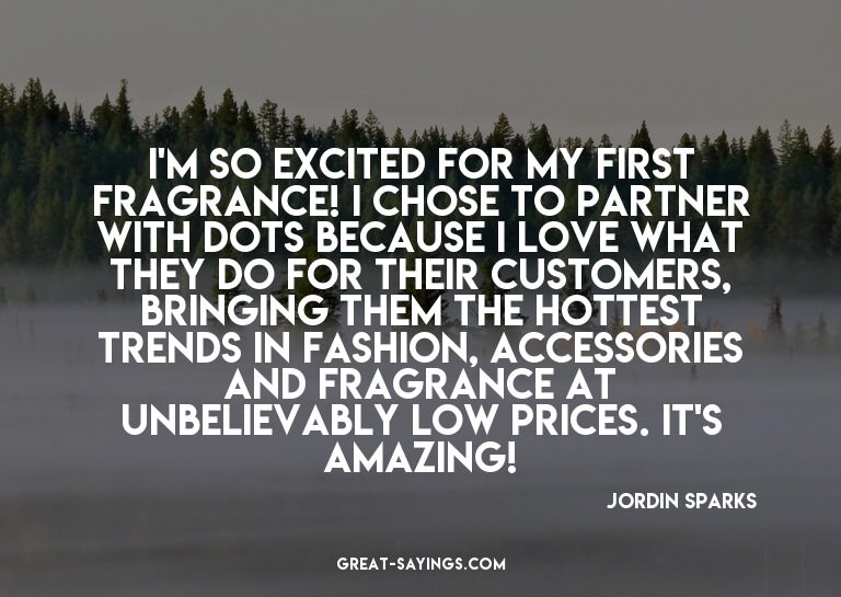 I'm so excited for my first fragrance! I chose to partn