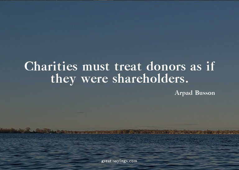 Charities must treat donors as if they were shareholder