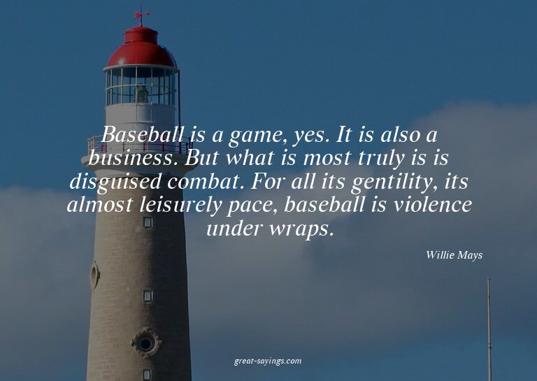 Baseball is a game, yes. It is also a business. But wha
