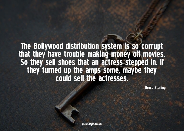 The Bollywood distribution system is so corrupt that th