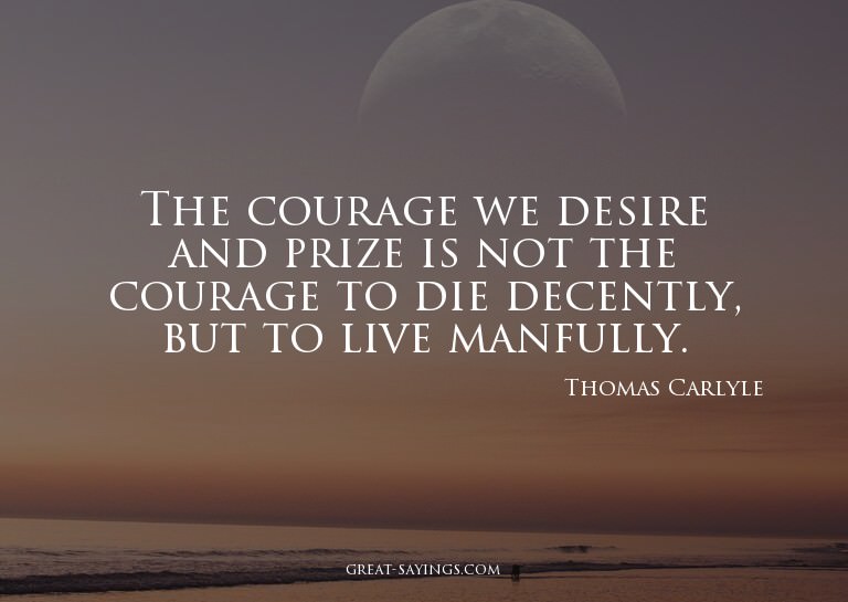 The courage we desire and prize is not the courage to d