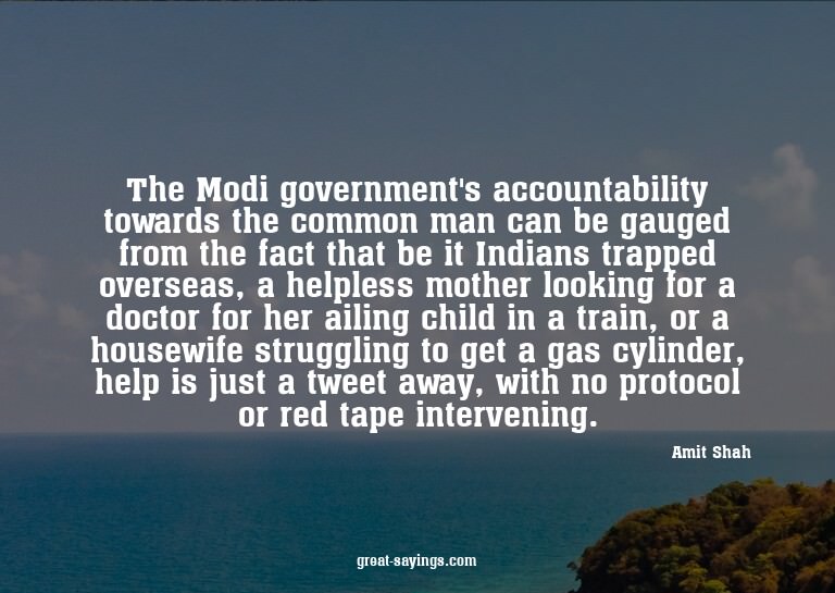 The Modi government's accountability towards the common